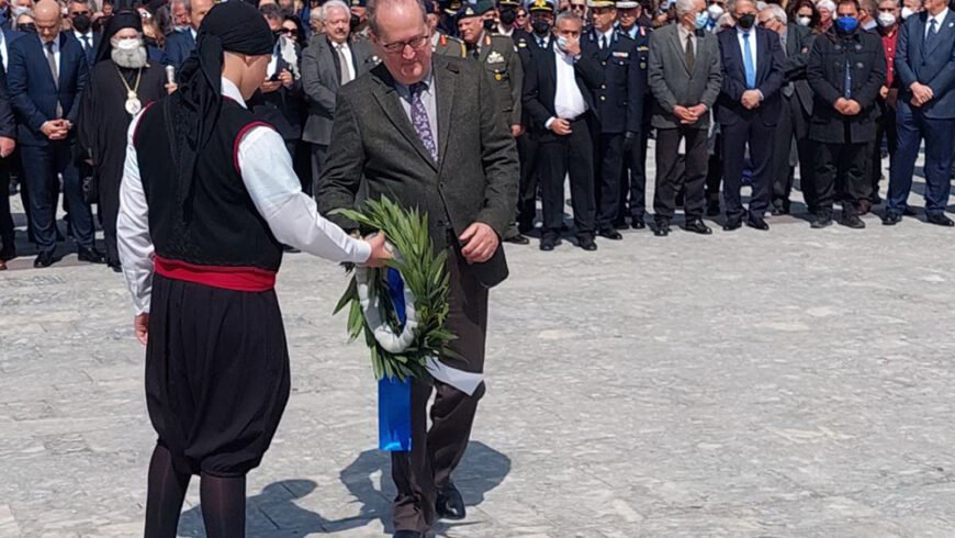 Στις εκδηλώσεις της Αρεόπολης για τον ξεσηκωμό της Μάνης το 1821 παρευρέθηκε ο περιφερειάρχης Πελοποννήσου Π. Νίκας