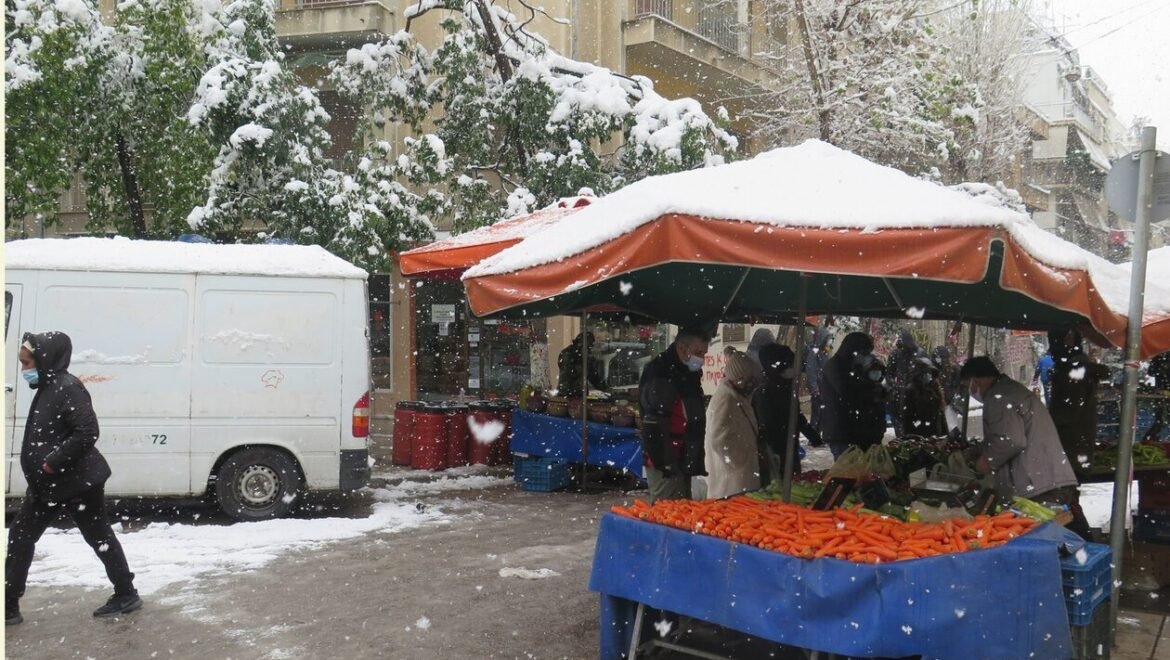 Η κακοκαιρία ”Μπαρμπαρα” ερήμωσε την λαϊκή αγορά της Τρίπολης.. !