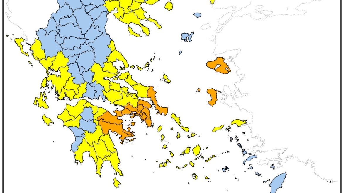 ΔΗΜΟΣ ΓΟΡΤΥΝΙΑΣ:ΥΨΗΛΟΣ ΚΙΝΔΥΝΟΣ ΠΥΡΚΑΓΙΑΣ(κατηγορία 3), και για την Τετάρτη (16-07-2025)