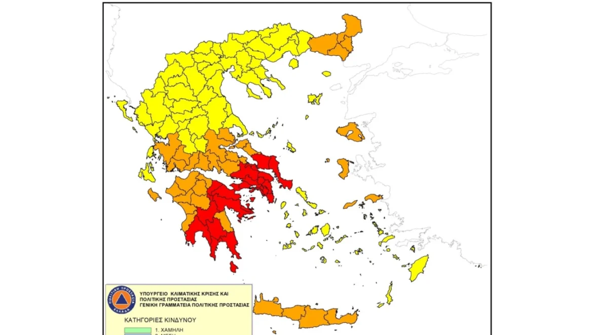 Σε κατάσταση συναγερμού και ακραίου κινδύνου το Σάββατο 26/7/2025 ο δήμος Τρίπολης